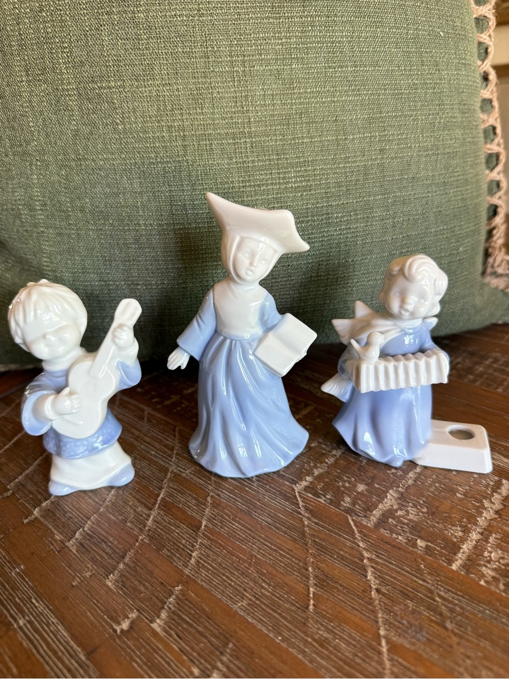 Porcelain Choir Figurine Set in Pale Blue and White - Home Accents made in Japan